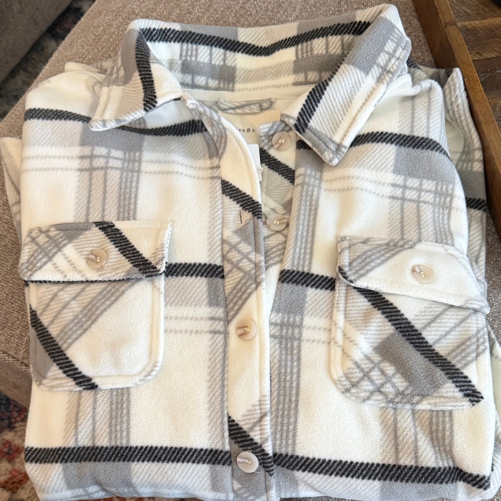 Thread & Supply Plaid Jacket in Gray and Cream